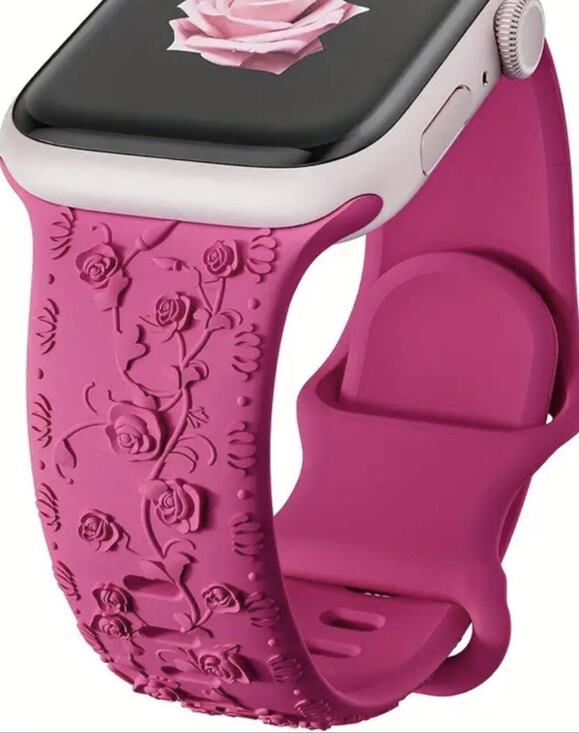 Unbranded Other - Floral Engraved Design Apple Watch Bands 42mm 44mm 45mm 49mm